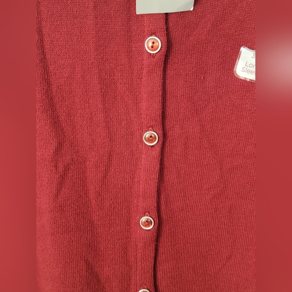 NWT Catherines Deep Burgandy Red Cardigan Sweater Size 3X - Picture 4 of 8